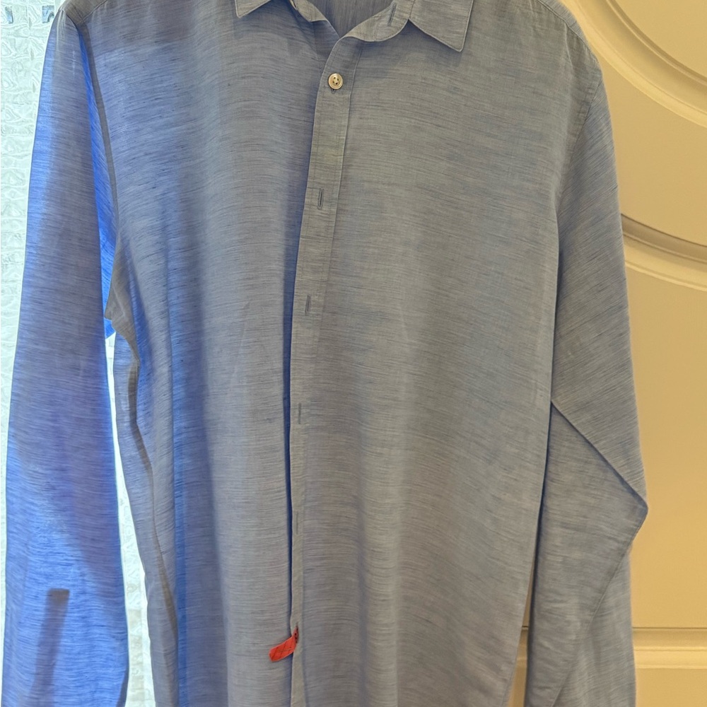 Theory Light Blue Casual Button-Down Shirt